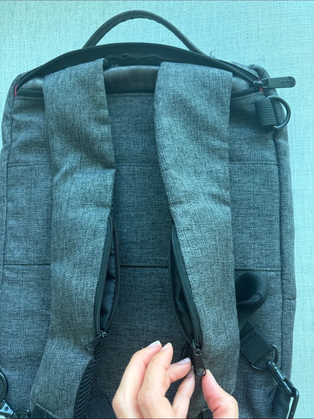 Men's Minimalist Gray Backpack - Slim Daily Bag
